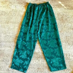 Victoria's Secret Vintage 80s Sheer Green Applique Pajama Bottoms Lounge Pants